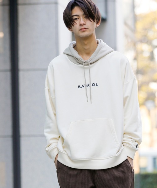 KANGOL(カンゴール)の「【 KANGOL × A.S.M コラボ 】 カンゴール ユニセックス T/C裏毛 スウェット オーバーサイズ ビッグ コンビ パーカー(パーカー・メンズ・ミント/サックスブルー/ホワイト/ラベンダー/ブラック/グレイッシュベージュ・50/48)」の8枚目の写真
