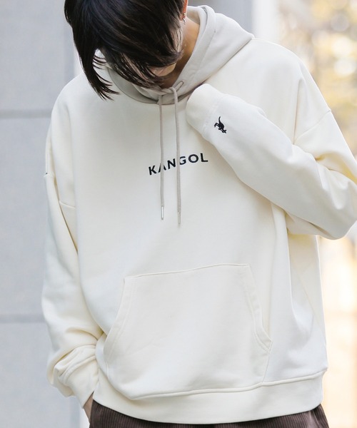 KANGOL(カンゴール)の「【 KANGOL × A.S.M コラボ 】 カンゴール ユニセックス T/C裏毛 スウェット オーバーサイズ ビッグ コンビ パーカー(パーカー・メンズ・ミント/サックスブルー/ホワイト/ラベンダー/ブラック/グレイッシュベージュ・50/48)」の9枚目の写真