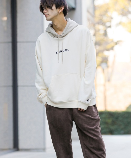 KANGOL(カンゴール)の「【 KANGOL × A.S.M コラボ 】 カンゴール ユニセックス T/C裏毛 スウェット オーバーサイズ ビッグ コンビ パーカー(パーカー・メンズ・ミント/サックスブルー/ホワイト/ラベンダー/ブラック/グレイッシュベージュ・50/48)」の10枚目の写真