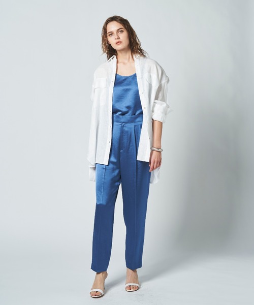 N.O.R.C（ノーク）の「サテンテーパードパンツ（その他パンツ・レディース・ブラック/ライトグリーン/ブルーグレー/スモークピンク/グレイッシュベージュ・S/M/L）」の7枚目の写真