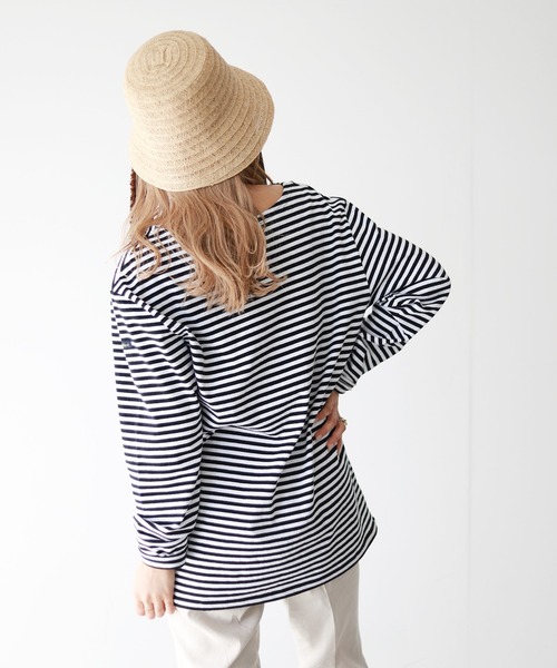 ◎春色ピンク◎ビッグ　ボーダー　カットソー★ルミノア★SLOBE IENA別注 SLOBE IENA（スローブイエナ）の「【LE MINOR/ルミノア】SLOBE