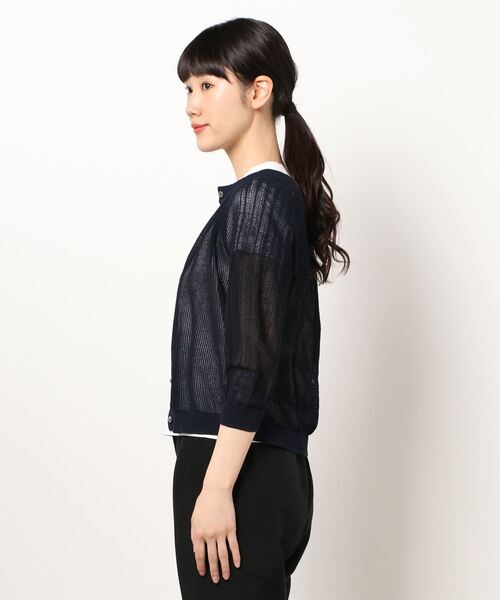 NOMBRE IMPAIR（ノンブルアンペール）の「メッシュ編み　ラグランカーデ（カーディガン/ボレロ・レディース・ホワイト/ネイビー・FREE）」の15枚目の写真