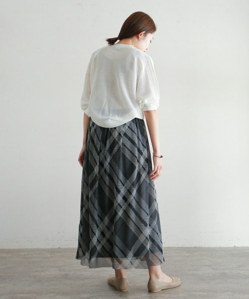 NOMBRE IMPAIR（ノンブルアンペール）の「メッシュ編み　ラグランカーデ（カーディガン/ボレロ・レディース・ホワイト/ネイビー・FREE）」の9枚目の写真