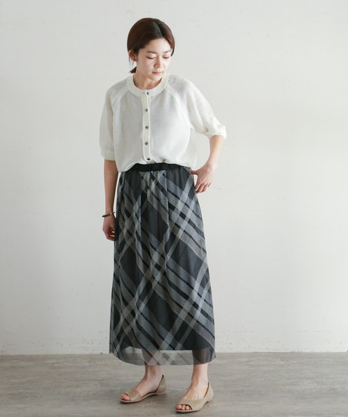 NOMBRE IMPAIR（ノンブルアンペール）の「メッシュ編み　ラグランカーデ（カーディガン/ボレロ・レディース・ホワイト/ネイビー・FREE）」の8枚目の写真