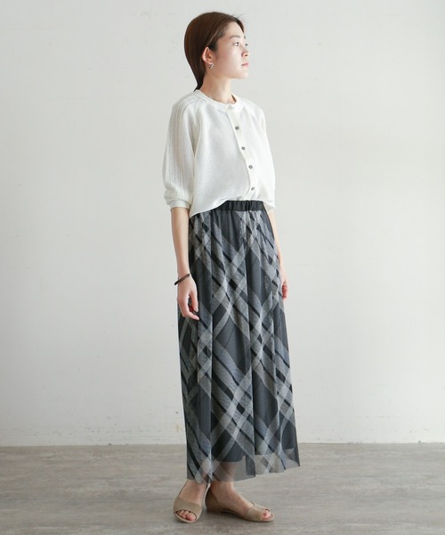 NOMBRE IMPAIR（ノンブルアンペール）の「メッシュ編み　ラグランカーデ（カーディガン/ボレロ・レディース・ホワイト/ネイビー・FREE）」の10枚目の写真