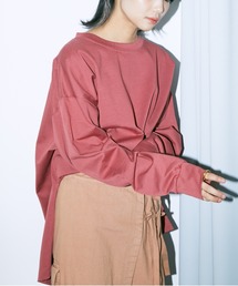 slit loose long t/sh（スリットルーズロングTシャツ）