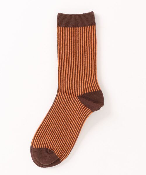 Fun & Daily（ファンアンドデイリー）の「F&D : ナローストライプカラーソックス（ソックス/靴下・レディース・ホワイト/チャコールグレー/ブラック/イエロー/オレンジ/ブルー/ブラウン・FREE）」の5枚目の写真