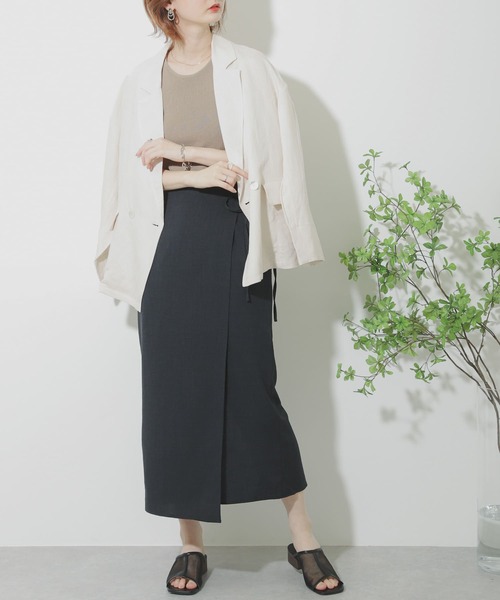 SENSE OF PLACE by URBAN RESEARCH（センスオブプレイスバイアーバンリサーチ）の「リネンルーズジャケット（その他アウター・レディース・アイボリー/ベージュ・ONE）」の2枚目の写真