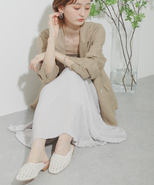 SENSE OF PLACE by URBAN RESEARCH（センスオブプレイスバイアーバンリサーチ）の「リネンルーズジャケット（その他アウター・レディース・アイボリー/ベージュ・ONE）」の4枚目の写真