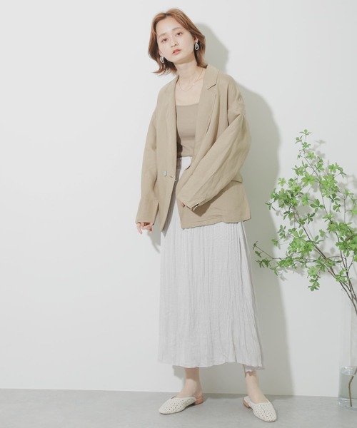 SENSE OF PLACE by URBAN RESEARCH（センスオブプレイスバイアーバンリサーチ）の「リネンルーズジャケット（その他アウター・レディース・アイボリー/ベージュ・ONE）」の5枚目の写真