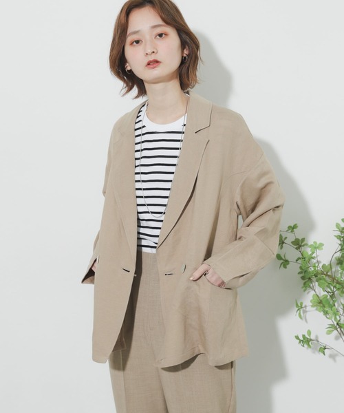 SENSE OF PLACE by URBAN RESEARCH（センスオブプレイスバイアーバンリサーチ）の「リネンルーズジャケット（その他アウター・レディース・アイボリー/ベージュ・ONE）」の13枚目の写真