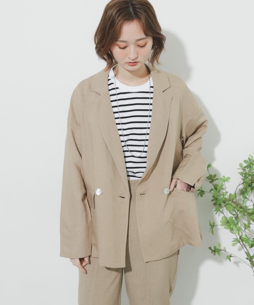SENSE OF PLACE by URBAN RESEARCH（センスオブプレイスバイアーバンリサーチ）の「リネンルーズジャケット（その他アウター・レディース・アイボリー/ベージュ・ONE）」の14枚目の写真