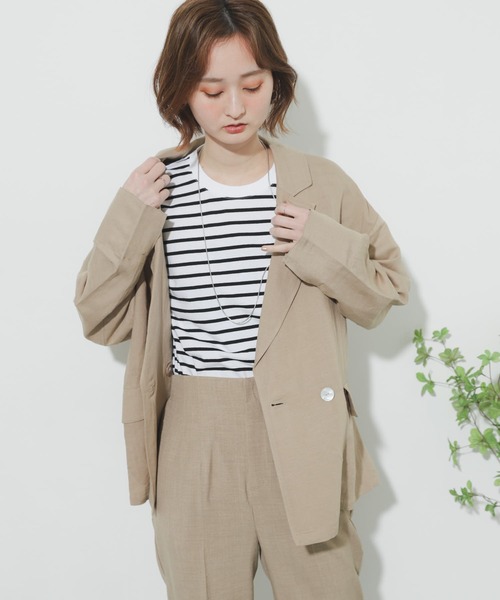 SENSE OF PLACE by URBAN RESEARCH（センスオブプレイスバイアーバンリサーチ）の「リネンルーズジャケット（その他アウター・レディース・アイボリー/ベージュ・ONE）」の18枚目の写真
