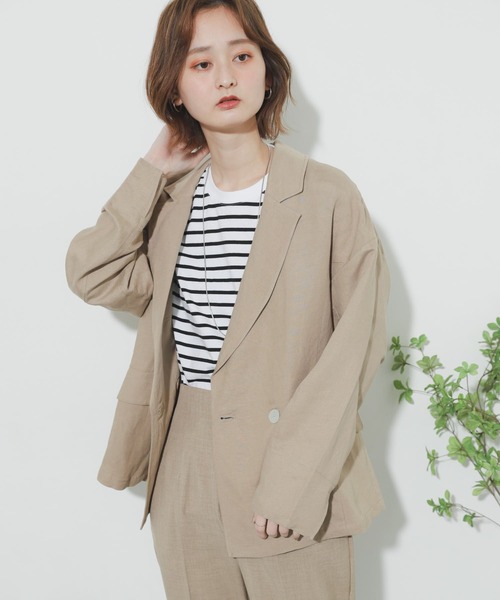 SENSE OF PLACE by URBAN RESEARCH（センスオブプレイスバイアーバンリサーチ）の「リネンルーズジャケット（その他アウター・レディース・アイボリー/ベージュ・ONE）」の19枚目の写真
