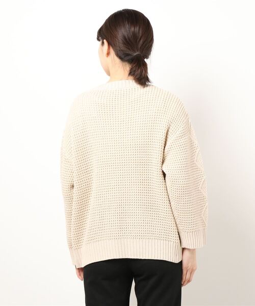 mimi toujours（ミミトゥジュール）の「ニット カーディガン ワッフル編み omom×mimi toujours（カーディガン/ボレロ・レディース・ベージュ/ブルー系その他・M）」の15枚目の写真