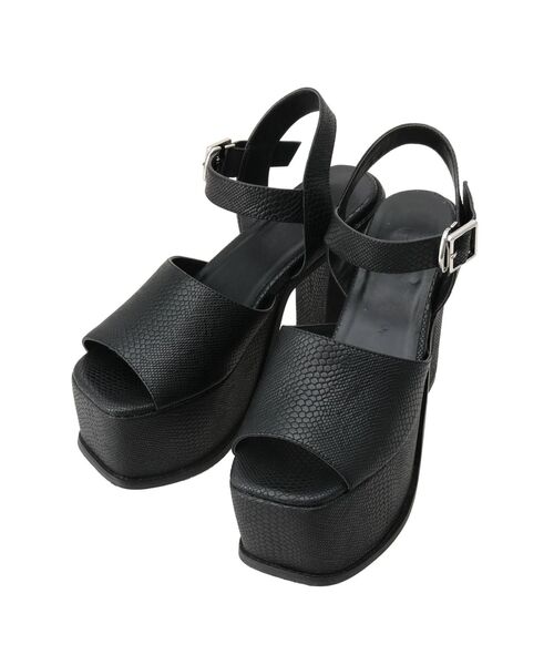 GYDA（ジェイダ）の「Pythonアンクルベルトチャンキーサンダル（サンダル・レディース・ブラック/その他1・SMALL/MEDIUM/LARGE）」の11枚目の写真