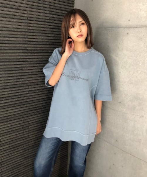 ENVYM（アンビー）の「ピグメントロゴビッグＴｅｅ（Tシャツ/カットソー・レディース・ホワイト/ブラック/ベージュ/ブルー・FREE）」の20枚目の写真