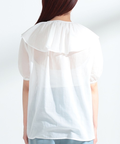Ray BEAMS（レイビームス）の「Ray BEAMS / フリルカラー パフスリーブ ブラウス（シャツ/ブラウス・レディース・ホワイト/ブラック・ONE SIZE）」の12枚目の写真