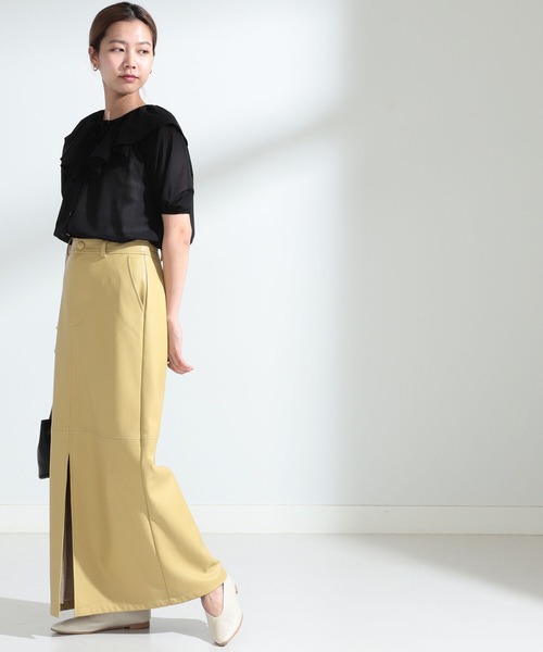 Ray BEAMS（レイビームス）の「Ray BEAMS / フリルカラー パフスリーブ ブラウス（シャツ/ブラウス・レディース・ホワイト/ブラック・ONE SIZE）」の4枚目の写真