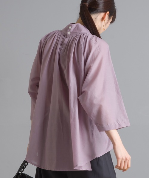 OMNES(オムネス)の「コットンボイル タックギャザープルオーバーシャツ(シャツ/ブラウス・レディース・ホワイト/ブラック/ラベンダー・FREE)」の20枚目の写真