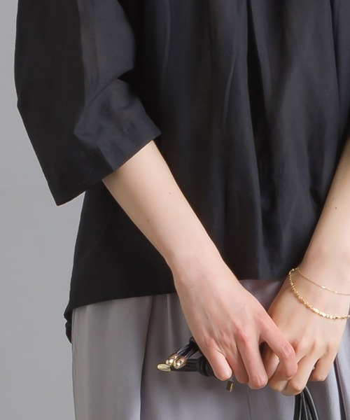 OMNES(オムネス)の「コットンボイル タックギャザープルオーバーシャツ(シャツ/ブラウス・レディース・ホワイト/ブラック/ラベンダー・FREE)」の21枚目の写真