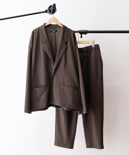 BASQUE magenta（バスクマゼンタ）の「オーバーサイズ ライト ジャケット & テーパードパンツ セットアップ（ワイドテーラードシャツJKT/テーパードパンツ）（セットアップ・メンズ・ブラック/ベージュ/ブラウン/オリーブ・M/L）」の20枚目の写真