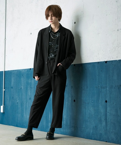 BASQUE magenta（バスクマゼンタ）の「オーバーサイズ ライト ジャケット & テーパードパンツ セットアップ（ワイドテーラードシャツJKT/テーパードパンツ）（セットアップ・メンズ・ブラック/ベージュ/ブラウン/オリーブ・M/L）」の6枚目の写真