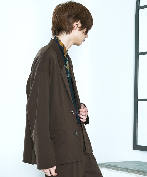 BASQUE magenta（バスクマゼンタ）の「オーバーサイズ ライト ジャケット & テーパードパンツ セットアップ（ワイドテーラードシャツJKT/テーパードパンツ）（セットアップ・メンズ・ブラック/ベージュ/ブラウン/オリーブ・M/L）」の15枚目の写真