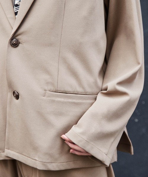 BASQUE magenta（バスクマゼンタ）の「オーバーサイズ ライト ジャケット & テーパードパンツ セットアップ（ワイドテーラードシャツJKT/テーパードパンツ）（セットアップ・メンズ・ブラック/ベージュ/ブラウン/オリーブ・M/L）」の12枚目の写真