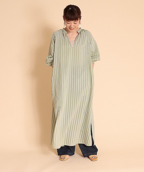 Jines ジネス のワンピース Trドビーストライプギャザーシャツワンピース を購入できます Jines ワンピース Trドビーストライプギャザーシャツワンピース ワンピース Jines ジネス のファッション 全商品オープニング価格特別価格