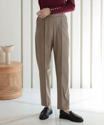 エコレザーテーパードタックパンツ