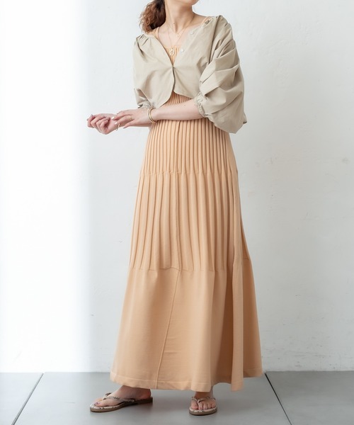 mystic(ミスティック)の「バルーンシャツセットワンピース(ワンピース・レディース・ベージュ/オリーブ/オレンジ・FREE)」の4枚目の写真