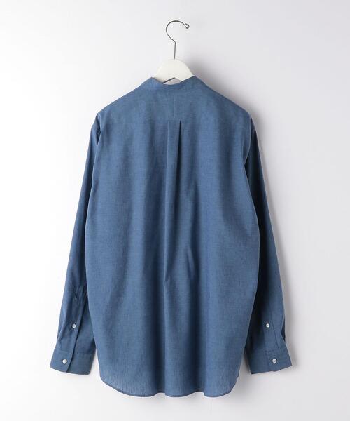 green label relaxing（グリーンレーベルリラクシング）の「＜ 機能 / 洗濯機洗い可 ＞ コットン × 麻 バンドカラー シャツ（ビジネスシャツ・メンズ・ダークブラウン/コバルトブルー/ホワイト・LARGE/SMALL/MEDIUM/X-LARGE）」の9枚目の写真