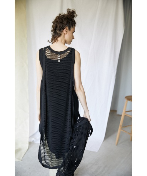 BLACK BY MOUSSY（ブラックバイマウジー）の「mesh long vest（メッシュロングベスト）（ベスト・レディース・ホワイト/ブラック・FREE）」の6枚目の写真