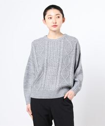 『Bling leads』ケーブルクルーネックニット