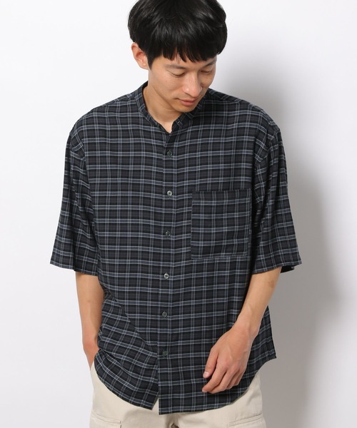 LAKOLE（ラコレ）の「バンドカラーシアーチェックシャツ / 945209（シャツ/ブラウス・メンズ・サンドグレー/アイボリー/チャコール・MEDIUM/LARGE）」の19枚目の写真