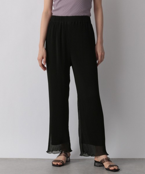 LOWRYS FARM（ローリーズファーム）の「シアープリーツメローパンツ２　949425（その他パンツ・レディース・ブラック/オレンジ/グリーン/アイボリー・FREE）」の3枚目の写真