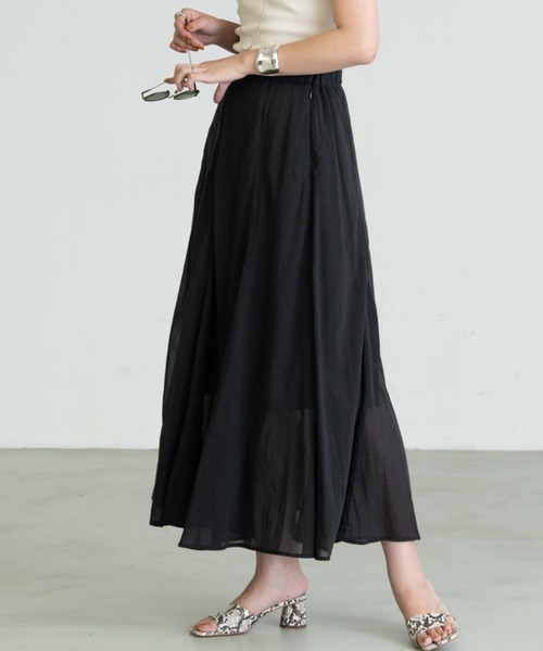 Aunt Marie's（アントマリーズ）の「パネル切替フレアスカート（スカート・レディース・ブラック/ベージュ/ブルー/グリーン・FREE）」の2枚目の写真