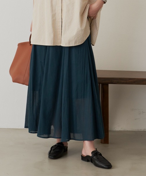 Aunt Marie's（アントマリーズ）の「パネル切替フレアスカート（スカート・レディース・ブラック/ベージュ/ブルー/グリーン・FREE）」の6枚目の写真