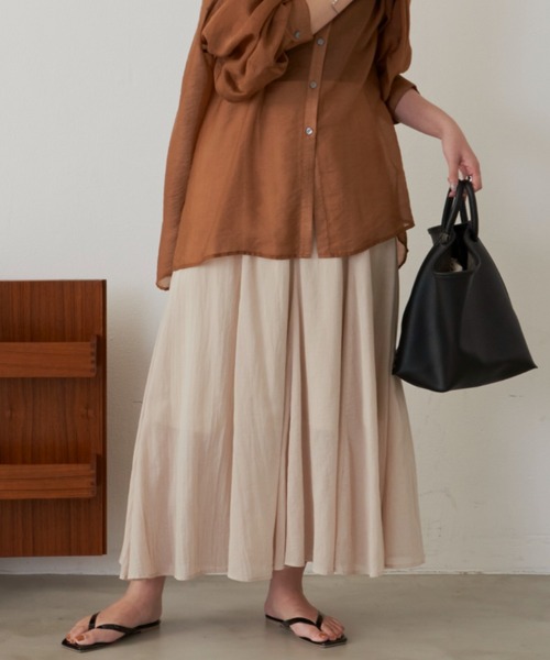 Aunt Marie's（アントマリーズ）の「パネル切替フレアスカート（スカート・レディース・ブラック/ベージュ/ブルー/グリーン・FREE）」の13枚目の写真