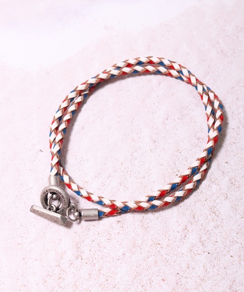 BAYBLO（ベイブロ）の「(BB)【本革】リング 編み込み レザー ブレスレット（ブレスレット・メンズ・ホワイト/ブラック/ネイビー/ブラウン/ターコイズブルー/トリコロール・ONE SIZE）」の18枚目の写真
