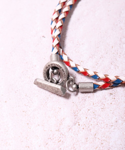 BAYBLO（ベイブロ）の「(BB)【本革】リング 編み込み レザー ブレスレット（ブレスレット・メンズ・ホワイト/ブラック/ネイビー/ブラウン/ターコイズブルー/トリコロール・ONE SIZE）」の16枚目の写真