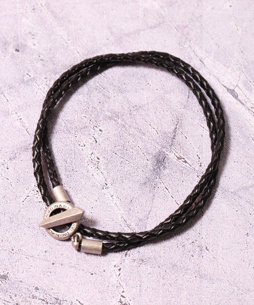 BAYBLO（ベイブロ）の「(BB)【本革】リング 編み込み レザー ブレスレット（ブレスレット・メンズ・ホワイト/ブラック/ネイビー/ブラウン/ターコイズブルー/トリコロール・ONE SIZE）」の8枚目の写真