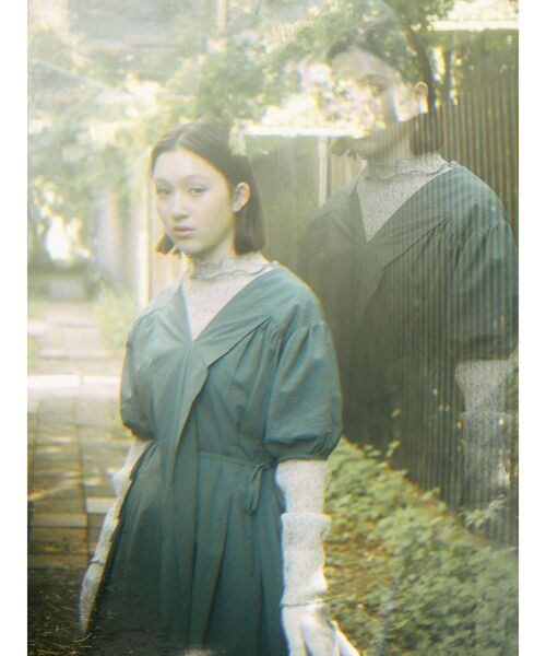 merry jenny（メリージェニー）の「センターパートパフワンピース（ワンピース・レディース・アイボリー/ブラック/グリーン・FREE）」の4枚目の写真