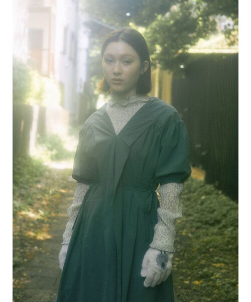 merry jenny（メリージェニー）の「センターパートパフワンピース（ワンピース・レディース・アイボリー/ブラック/グリーン・FREE）」の6枚目の写真