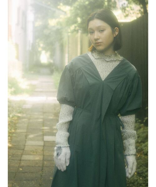 merry jenny（メリージェニー）の「センターパートパフワンピース（ワンピース・レディース・アイボリー/ブラック/グリーン・FREE）」の7枚目の写真