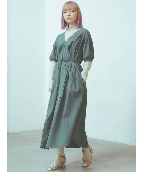 merry jenny（メリージェニー）の「センターパートパフワンピース（ワンピース・レディース・アイボリー/ブラック/グリーン・FREE）」の11枚目の写真