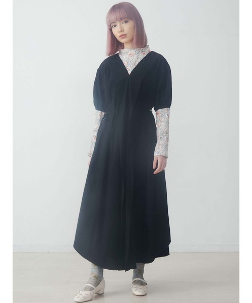 merry jenny（メリージェニー）の「センターパートパフワンピース（ワンピース・レディース・アイボリー/ブラック/グリーン・FREE）」の3枚目の写真