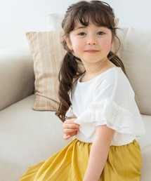 lulpini | kids ワッフルフリルスリーブTシャツ(Tシャツ/カットソー)
