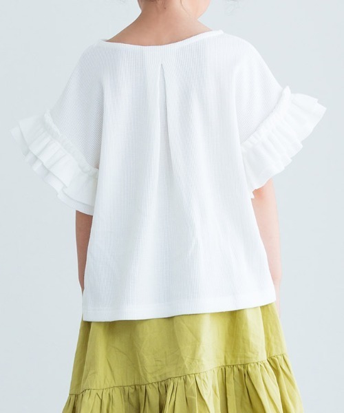 lulpini（ルルピー二）の「kids ワッフルフリルスリーブTシャツ（Tシャツ/カットソー・キッズ・オフホワイト/ミント・L/S/M）」の17枚目の写真